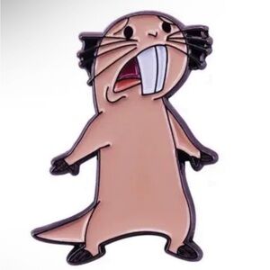 Kim Possible Rufus Enamel Pin, Naked Mole-Rat Pet of Ron Stoppable, Rufus Pin.